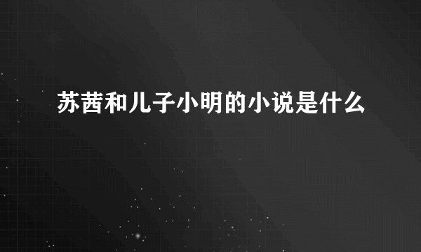 苏茜和儿子小明的小说是什么