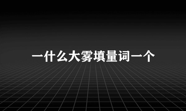 一什么大雾填量词一个