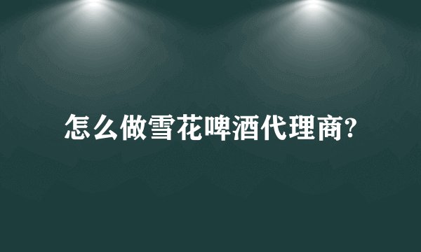 怎么做雪花啤酒代理商?