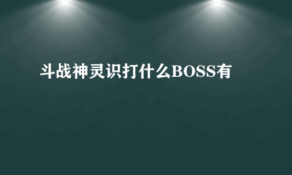 斗战神灵识打什么BOSS有