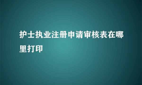 护士执业注册申请审核表在哪里打印
