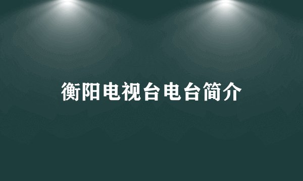 衡阳电视台电台简介