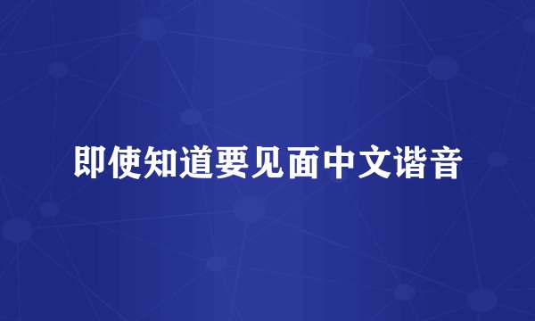 即使知道要见面中文谐音