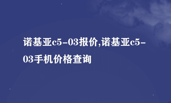诺基亚c5-03报价,诺基亚c5-03手机价格查询