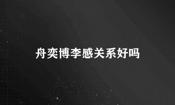 舟奕博李感关系好吗