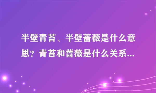 半壁青苔、半壁蔷薇是什么意思？青苔和蔷薇是什么关系？他们有什么样的含义？