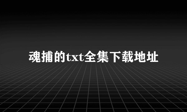 魂捕的txt全集下载地址