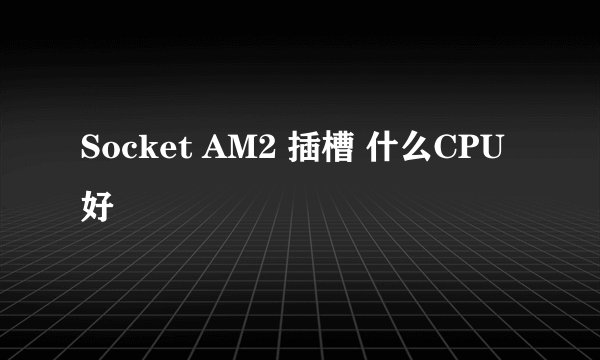 Socket AM2 插槽 什么CPU好