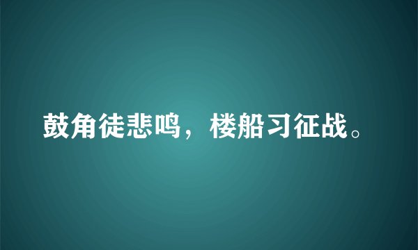 鼓角徒悲鸣，楼船习征战。