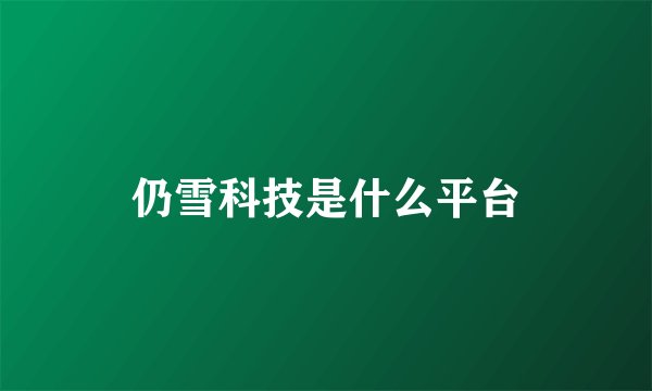 仍雪科技是什么平台