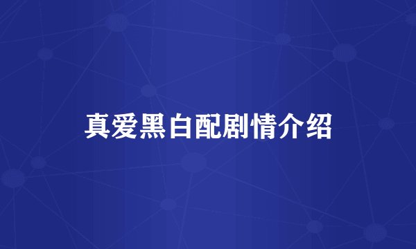真爱黑白配剧情介绍