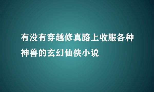 有没有穿越修真路上收服各种神兽的玄幻仙侠小说