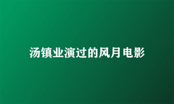 汤镇业演过的风月电影