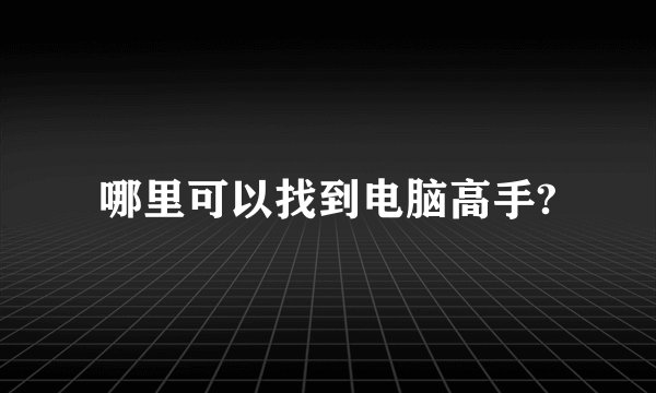 哪里可以找到电脑高手?