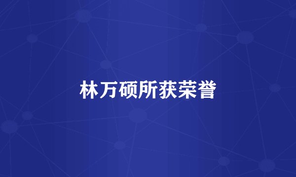 林万硕所获荣誉