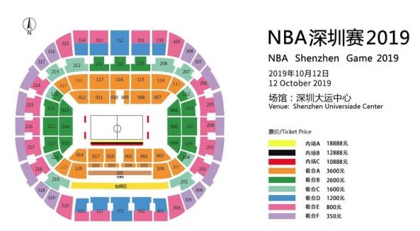 十月份的NBA中国赛门票多少钱