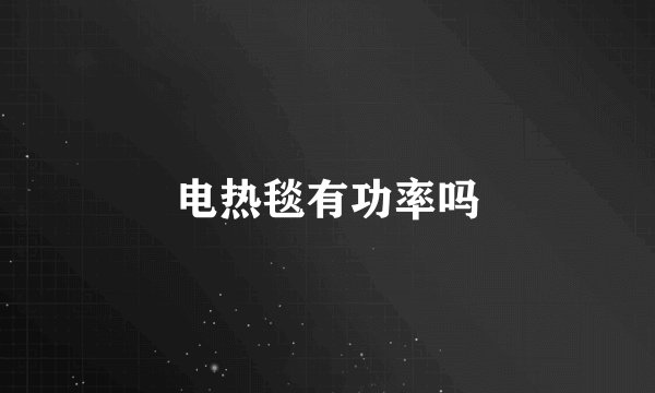 电热毯有功率吗