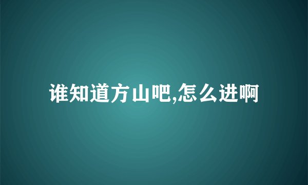 谁知道方山吧,怎么进啊