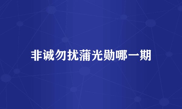 非诚勿扰蒲光勋哪一期