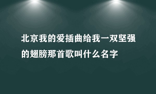 北京我的爱插曲给我一双坚强的翅膀那首歌叫什么名字