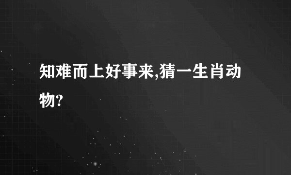 知难而上好事来,猜一生肖动物?