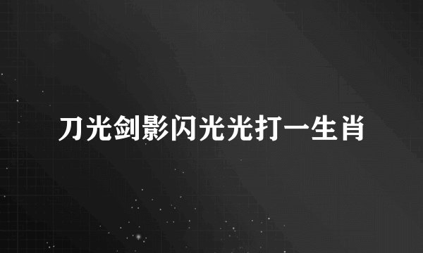刀光剑影闪光光打一生肖