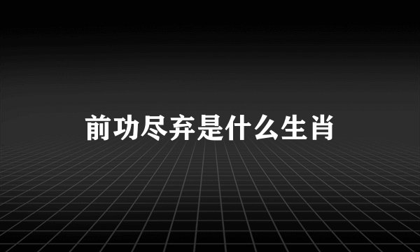 前功尽弃是什么生肖
