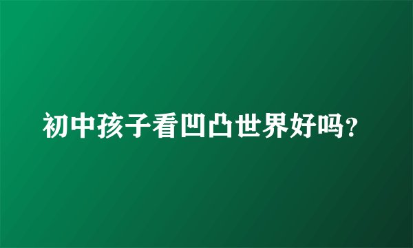 初中孩子看凹凸世界好吗？