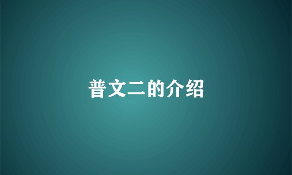 普文二的介绍