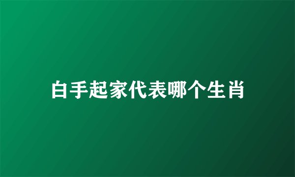 白手起家代表哪个生肖