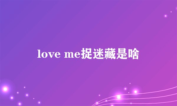 love me捉迷藏是啥