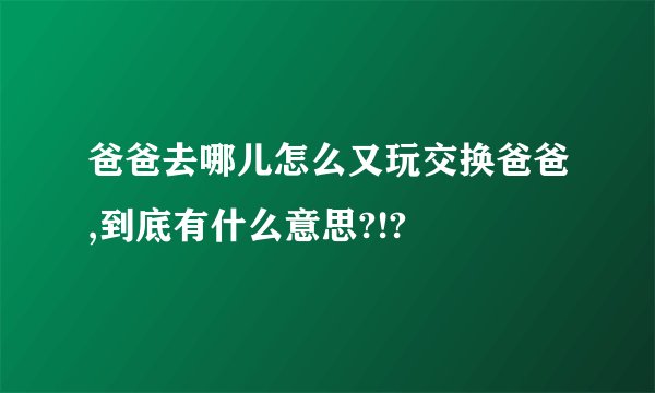 爸爸去哪儿怎么又玩交换爸爸,到底有什么意思?!?