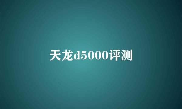 天龙d5000评测