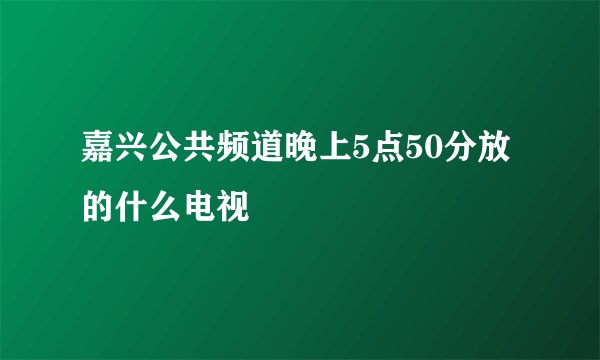 嘉兴公共频道晚上5点50分放的什么电视