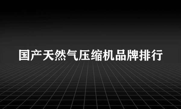 国产天然气压缩机品牌排行