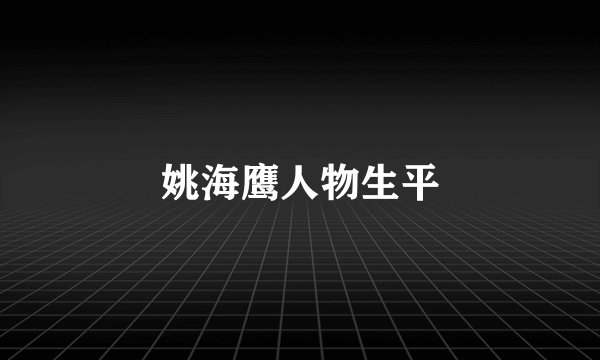 姚海鹰人物生平
