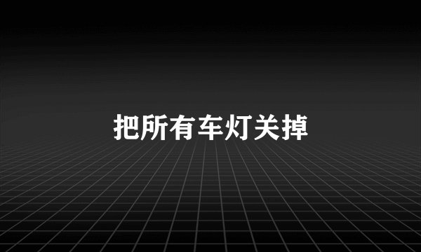 把所有车灯关掉