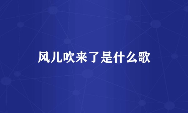 风儿吹来了是什么歌