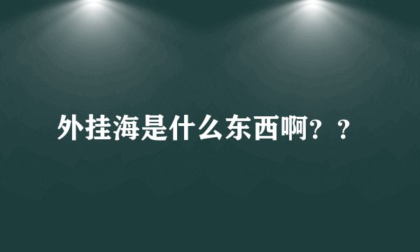 外挂海是什么东西啊？？