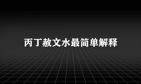 丙丁赦文水最简单解释