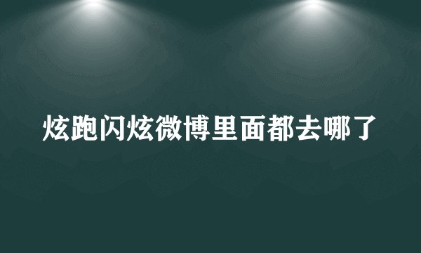 炫跑闪炫微博里面都去哪了