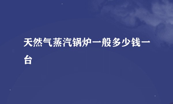 天然气蒸汽锅炉一般多少钱一台