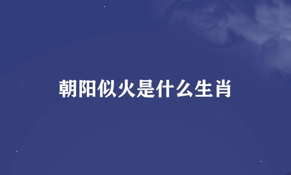 朝阳似火是什么生肖