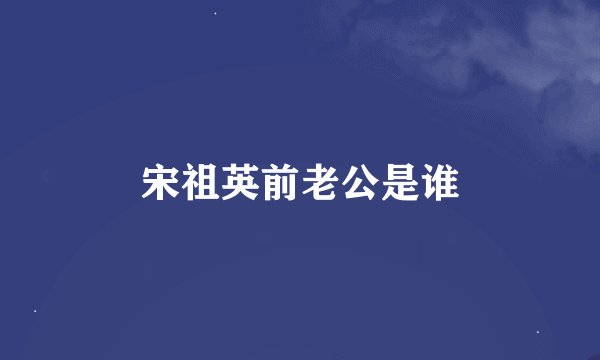 宋祖英前老公是谁
