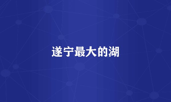 遂宁最大的湖