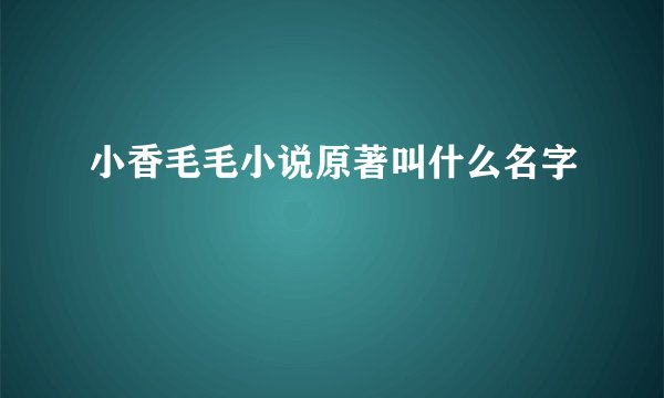 小香毛毛小说原著叫什么名字