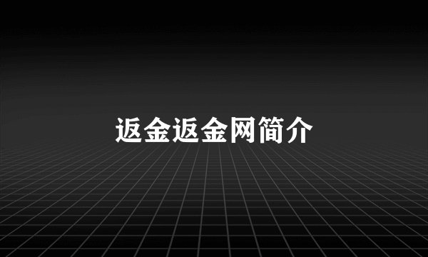 返金返金网简介