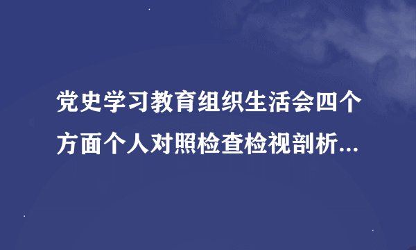 党史学习教育组织生活会四个方面个人对照检查检视剖析材料（是否坚定、强不强方面）