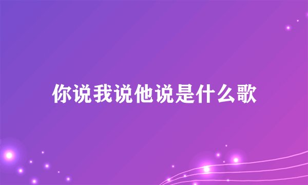 你说我说他说是什么歌