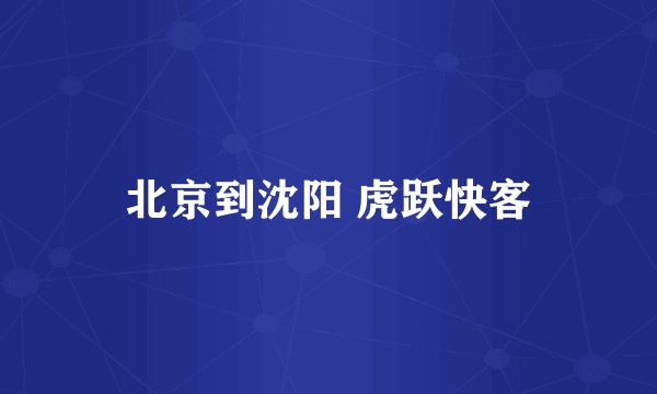 北京到沈阳 虎跃快客